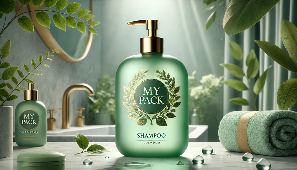 Custom luxury green shampoo bottle design